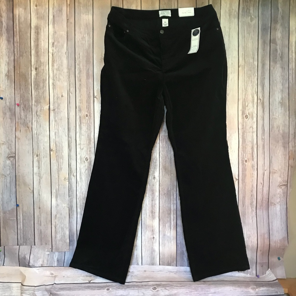 corduroy black velvet type pants NWT. Sz 14W